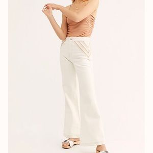 Free People Over The Rainbow Flare Jeans in White